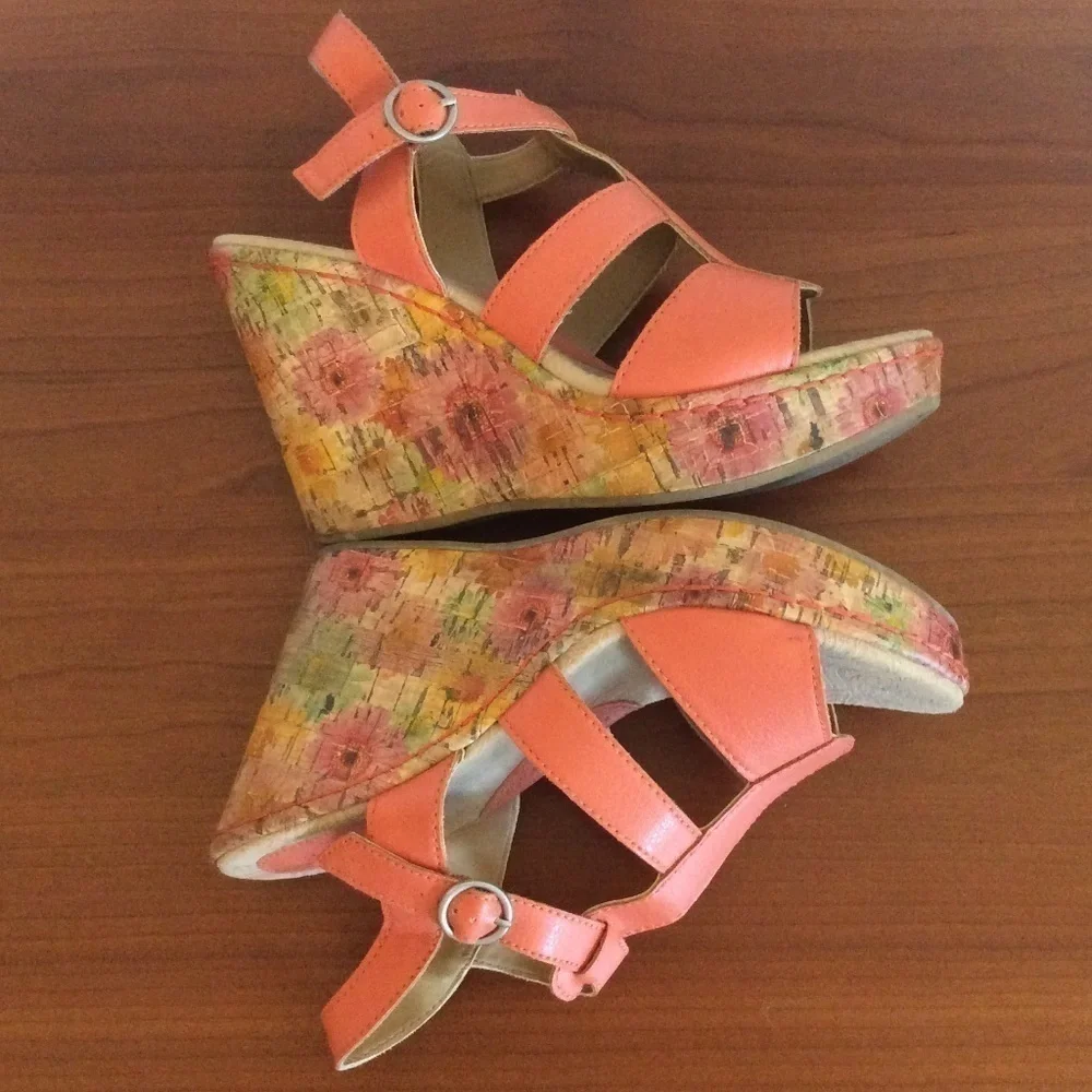 Sonoma Stacie Blossom Wedge Strappy Sandals Sz-6.5